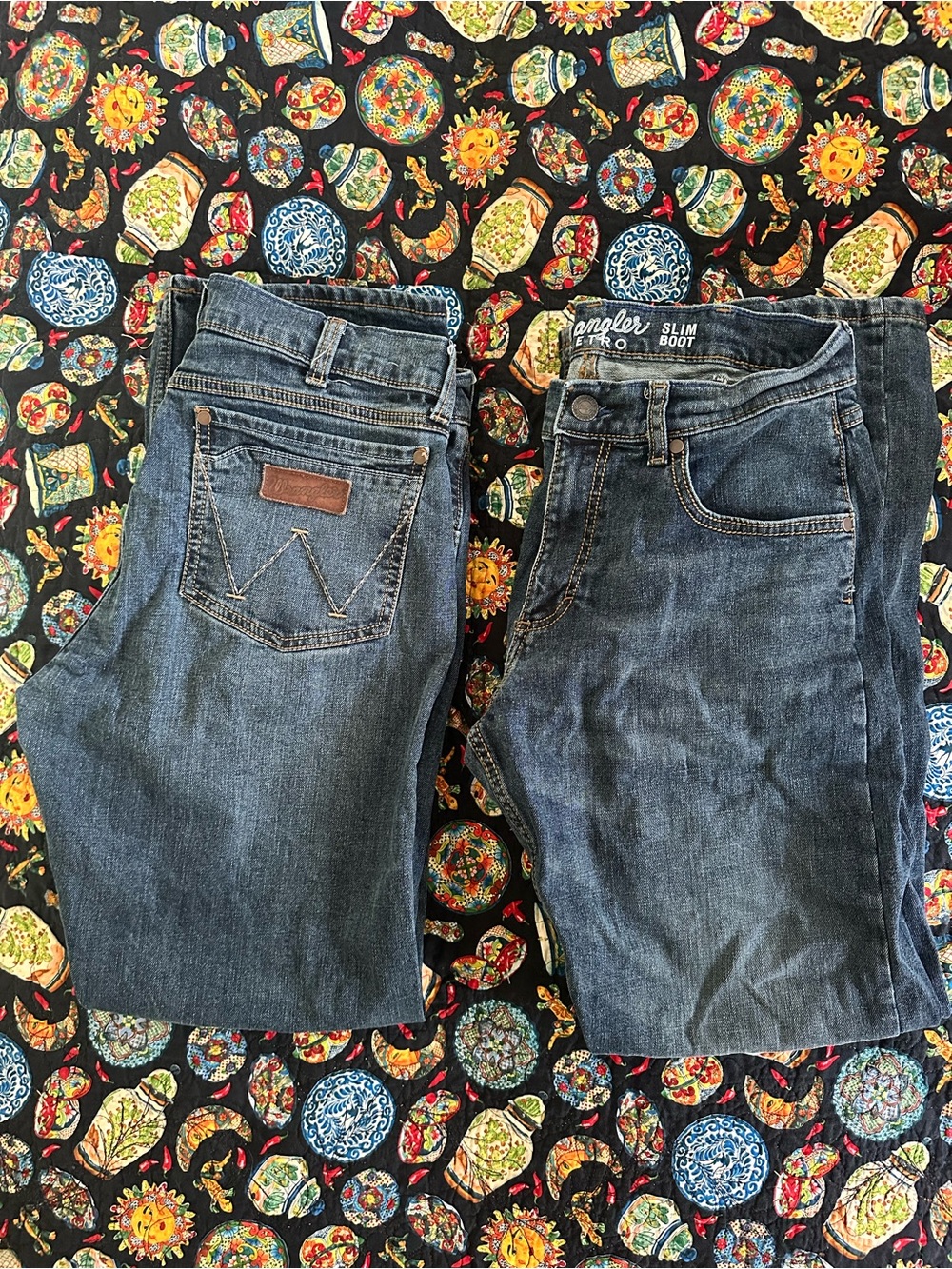 Wrangler Slim Boot Jeans in Faded Blue Denim EUC